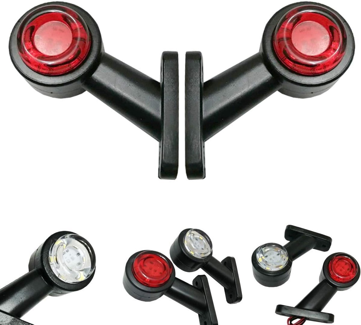 2x 12 LED aanhanger begrenzingslichten 12V 24V links + rechts zijlichten voor vrachtwagen personenwagen lichten positielichten E9