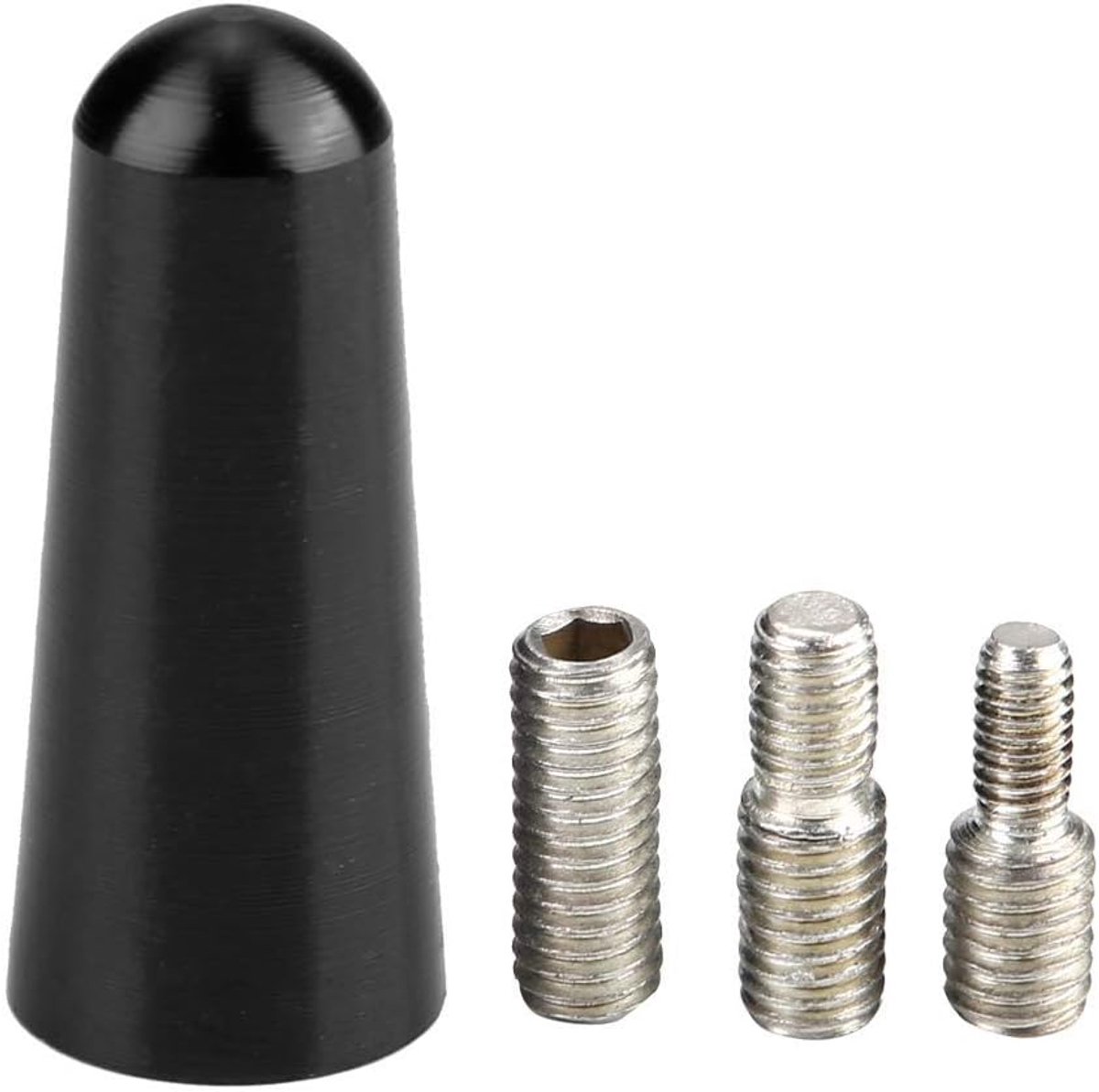 1, 2 inch 3cm aluminium autodak korte staafantenne-adapter S zwart