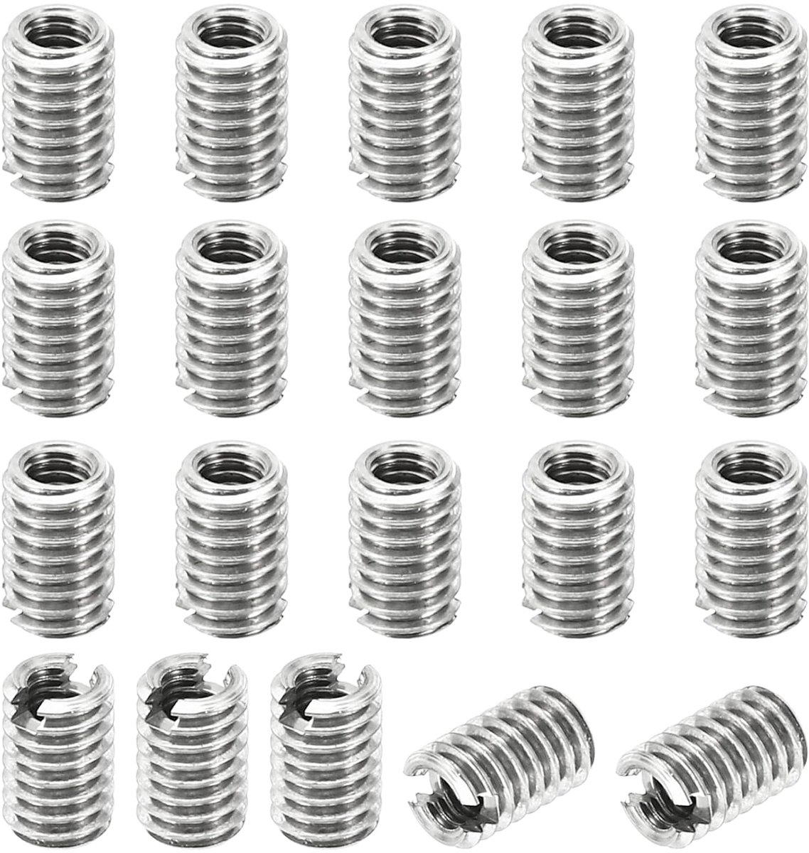 20 stuks schroefdraad adapter huls verloopmoer M4x0,7 mannelijk tot M2,5x0,45 Vrouwelijke Reparatie Inzet Moer Schroef Verloopstuk Roestvrij Staal Bevestigingsstuk 6 mm