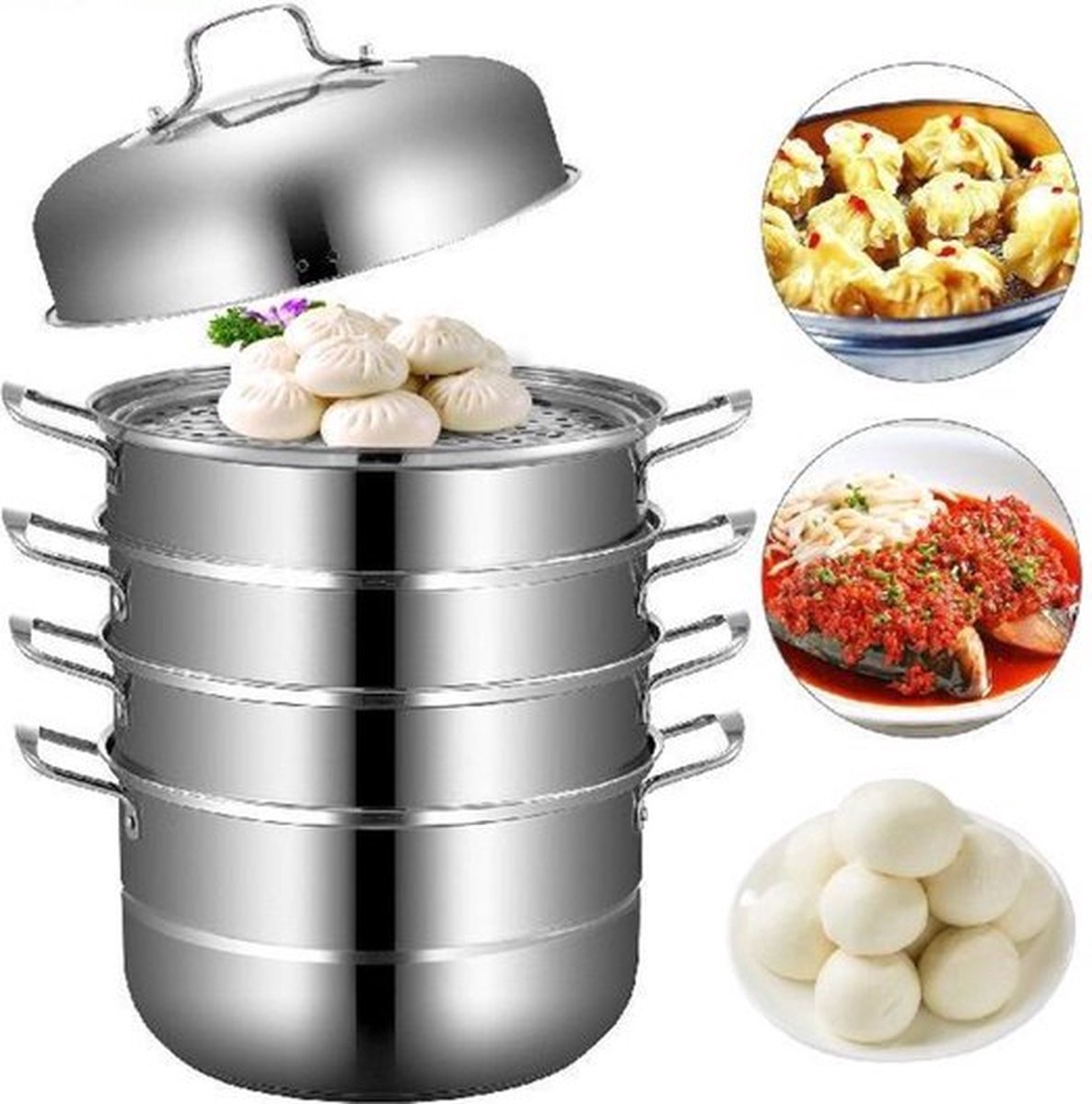 Stoompan 5 Laags - Groentestomer, Couscous Pan en Multisteamer - Voor Dagelijks Gebruik, Thuis en Professioneel Gebruik