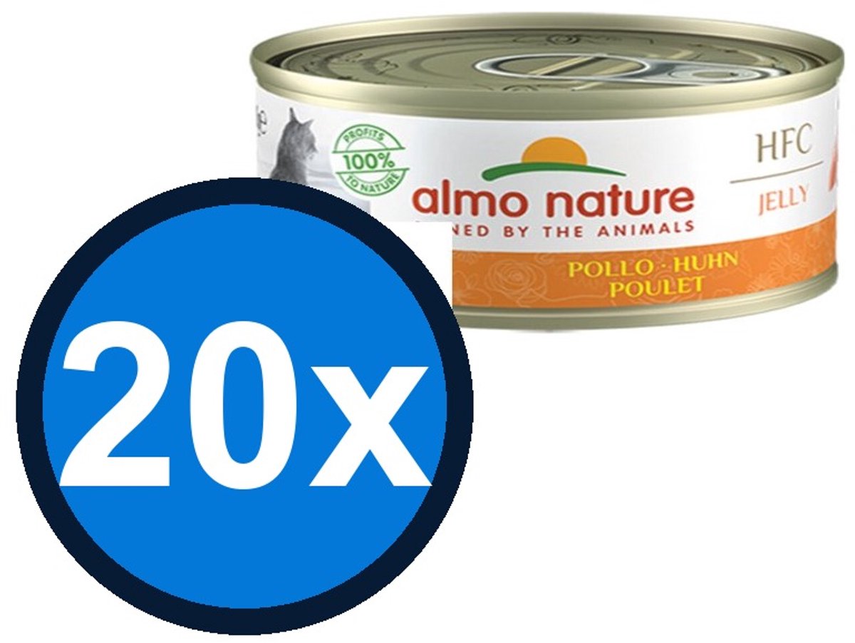 20x Almo Nature HFC - Atlantische Tonijn - Kattenvoer Natvoer Blik - 70g