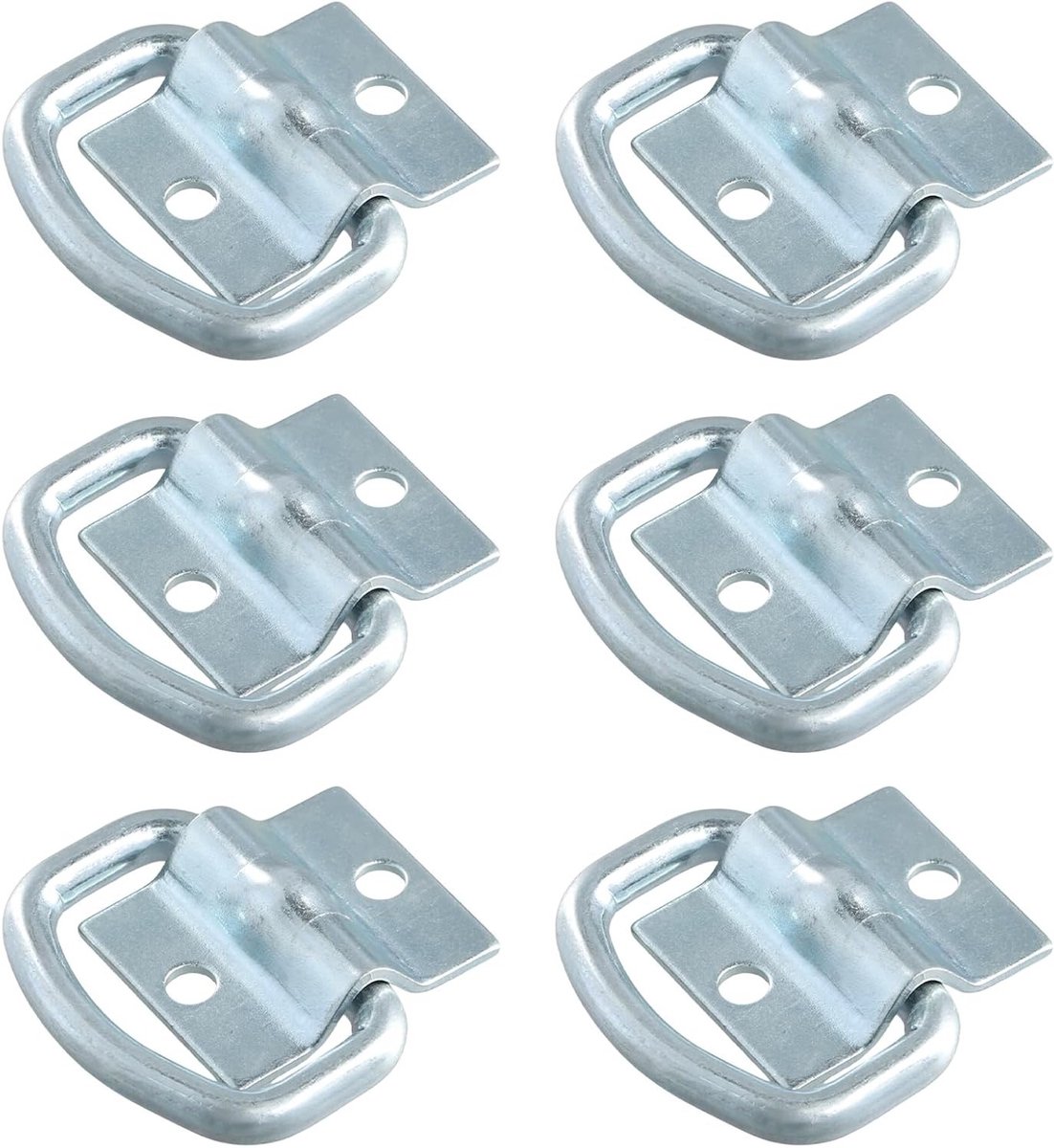 6 Stuks RVS D-ring lashing eyelets met schroeven, sterke gegalvaniseerde D-ring voor vrachtwagen en aanhangwagenbeveiliging
