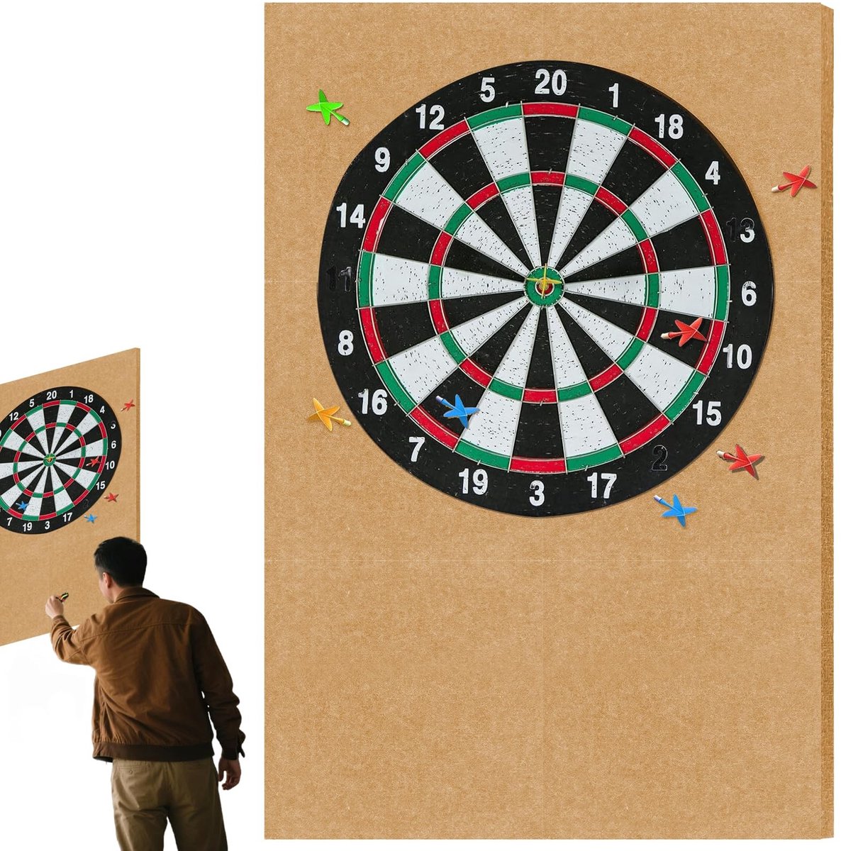 Dailygoods - Dartboard Muurbescherming - Vilt Dartbord Omranding voor Geluiddempend Spelen