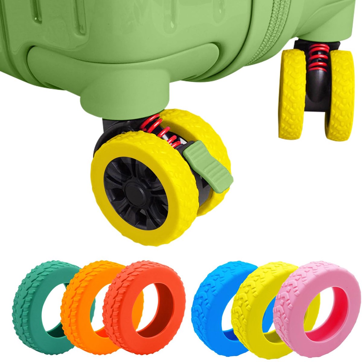 Koffers of bureaustoel caster 54 x 54 x 14 mm - geel - duurzaam materiaal - eenvoudig te monteren - ShopVlot