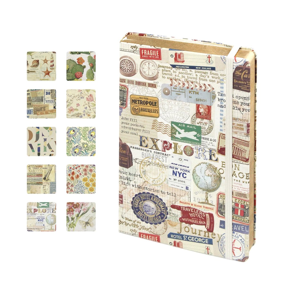 Notitieboek A6 Set van 2 - Gelinieerd - Italiaans bloemenpapier - Perfect voor notities - ShopVlot