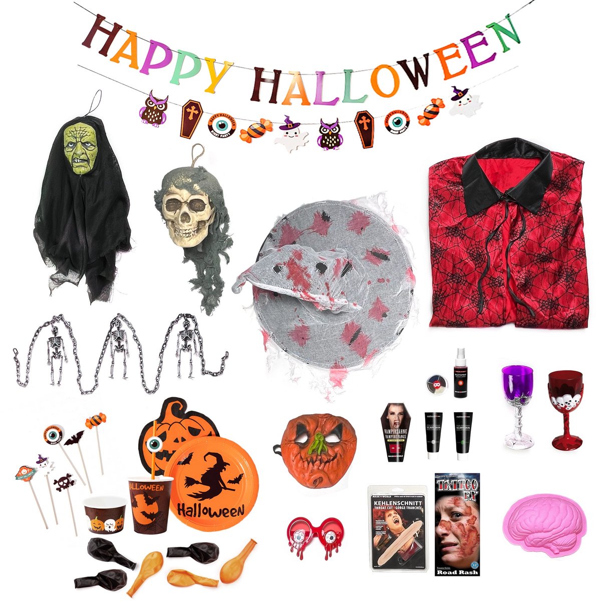 Halloween Party & Decoratie Box XXL 70-delig