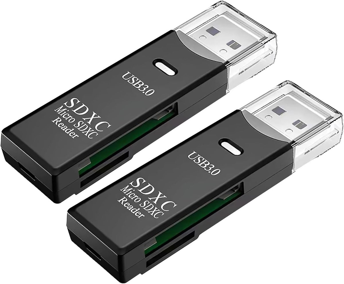 2 Stuks Snelle USB 3.0 Kaartlezers tot 5Gbps, Compatibel met SD en Micro SD, Draagbaar en Duurzaam Accessoire voor Gegevensoverdracht