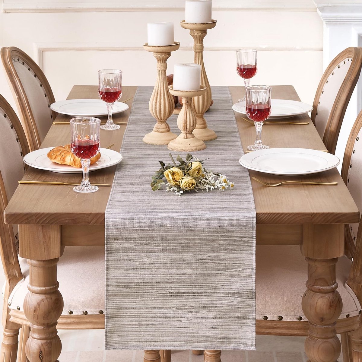 Tafelloper 40 x 140 cm - Modern Grijs Linnen - Decoratieve Retro - Perfect voor Diner en Feest - ShopVlot