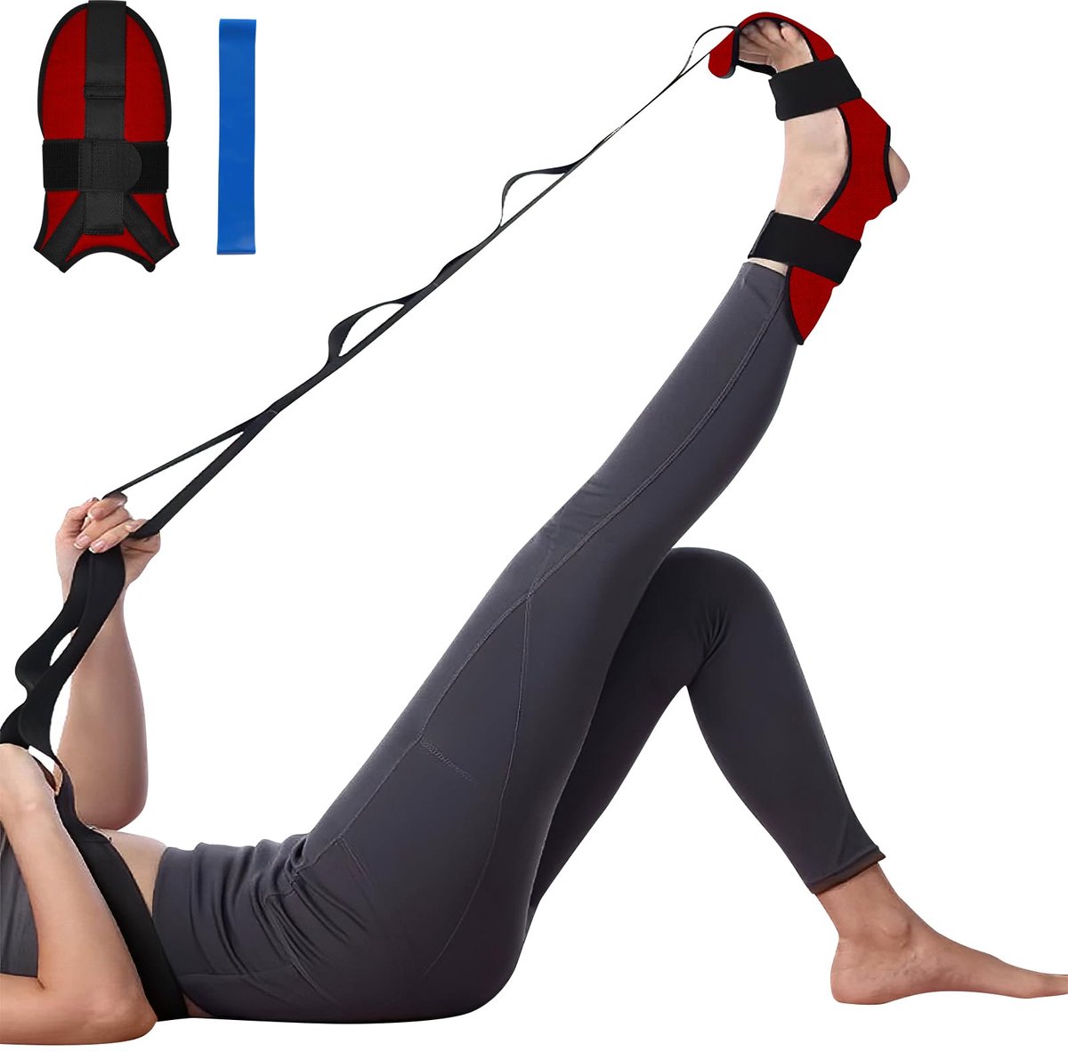 Yoga-stretchband 7 lussen - zeer elastisch TPE - voor rekken van de beenspieren - ideaal voor yoga en fitness - ShopVlot