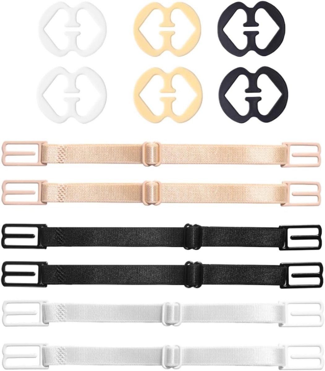Verstelbare bh band clips in wit, beige en zwart - Ideaal voor een perfecte pasvorm en comfort