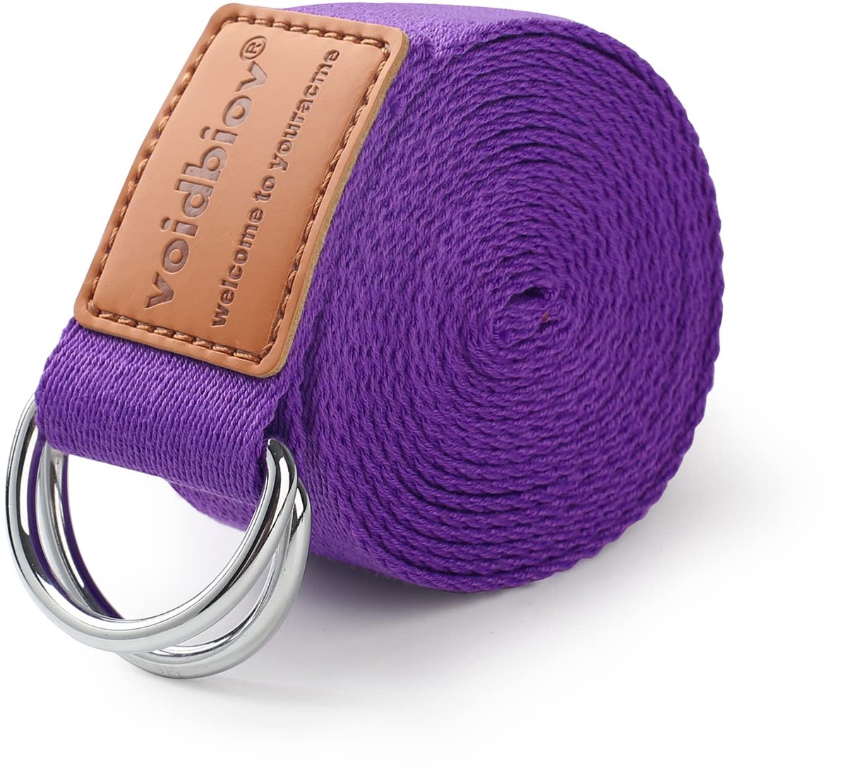Yoga riem 1.85/2.5M - D-ring gesp - natuurlijk katoen - verbetert flexibiliteit - ShopVlot