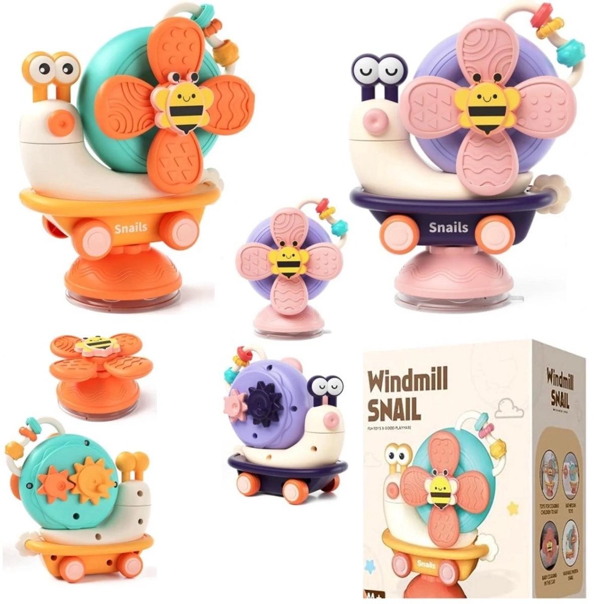 Casalora - Montessori Sensorisch Speelgoed - Zuignap speelgoed - Geschikt voor kinderstoelen - Geschikt voor baby's vanaf 1 jaar - Oranje、Paarse two-pack -2 pack -Educatief speelgoed voor baby's -Baby troost speelgoed -Cadeaus geschikt voor baby's