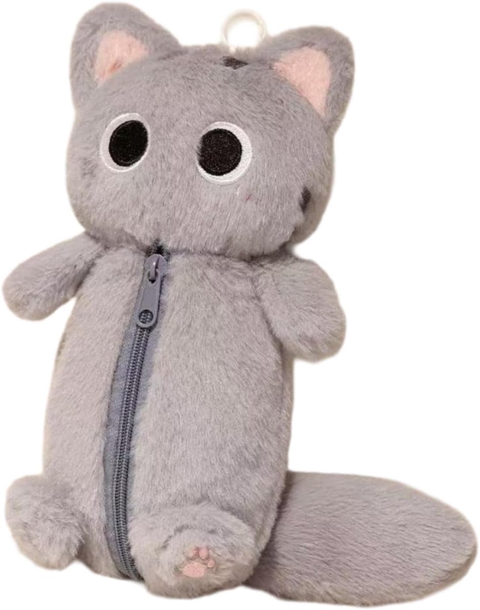 Casalora 3D Katten Pennenzak – Pluche Cartoon – Zacht Etui voor Kinderen