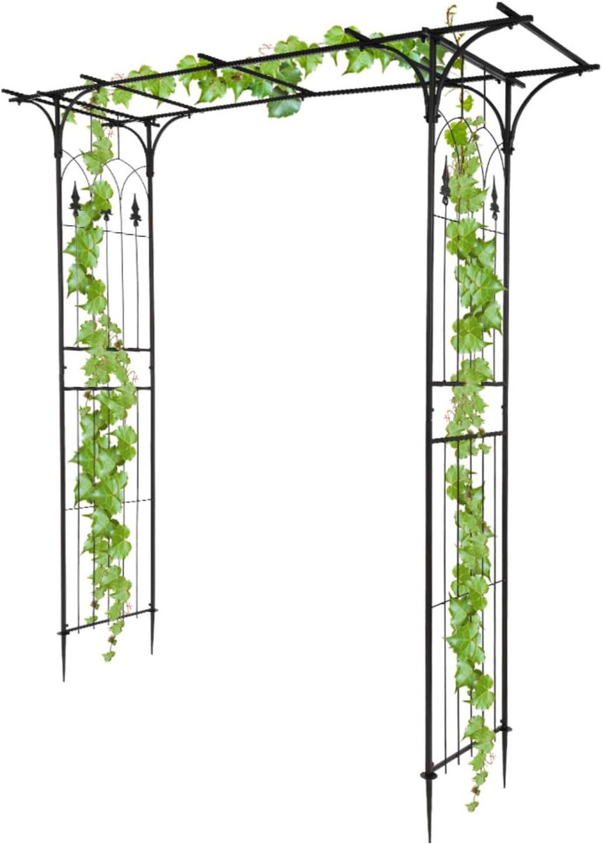 CINK & Co Tuinboog 208 cm - Voor Klimplanten - Ook als Tuinpoort en Afscheiding - Zwart - 206 x 41 x 208 cm