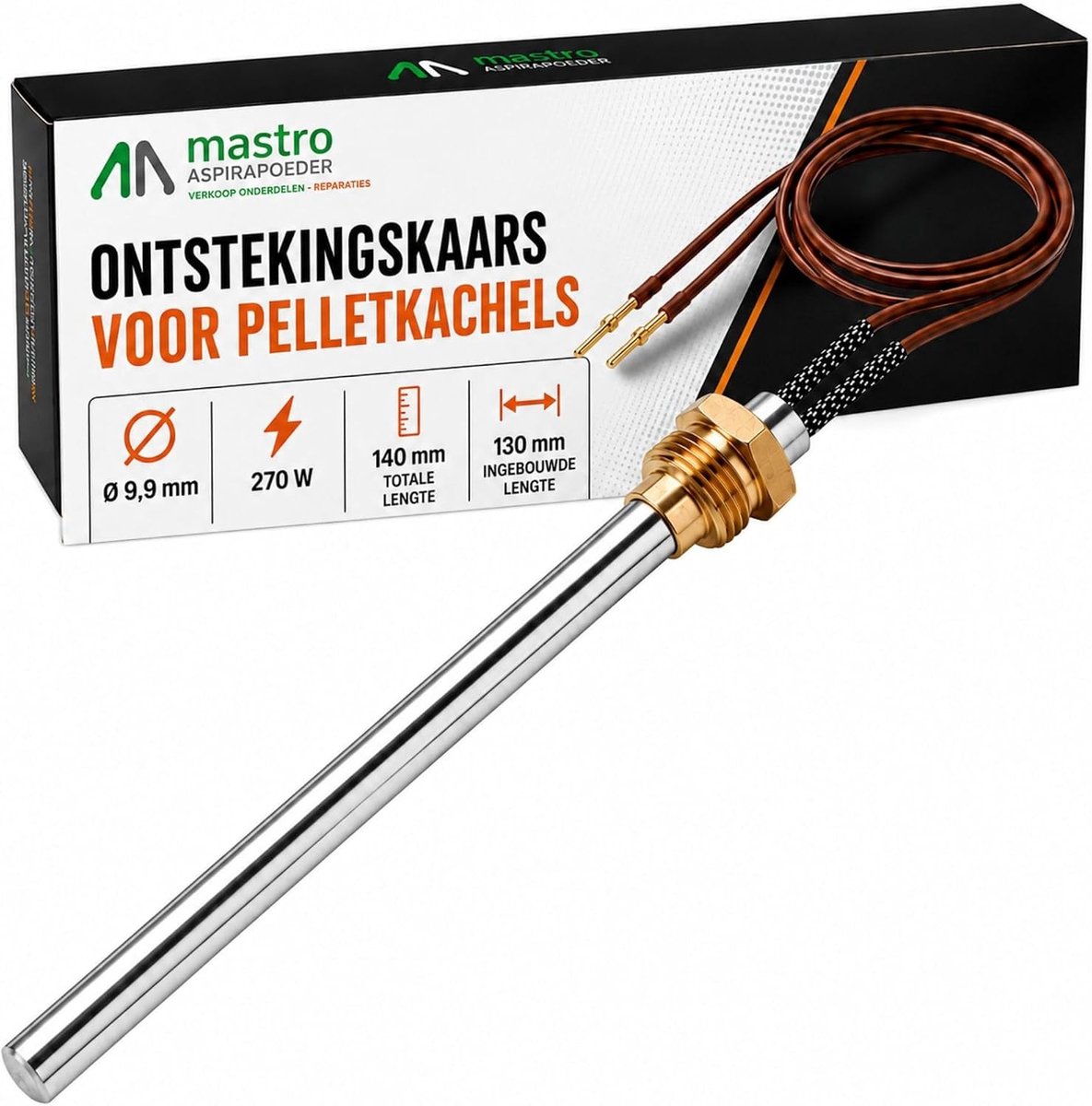 Gloeikaars voor Pelletkachel - Wit - 140 mm - 270 Watt - Voor Pelletkachels
