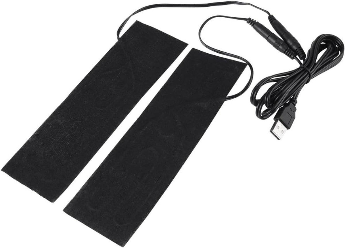 Verwarmingsmat - Zwart - 19,6 x 6 cm - Koolstofvezel met USB Aansluiting - Voor Voetverwarming