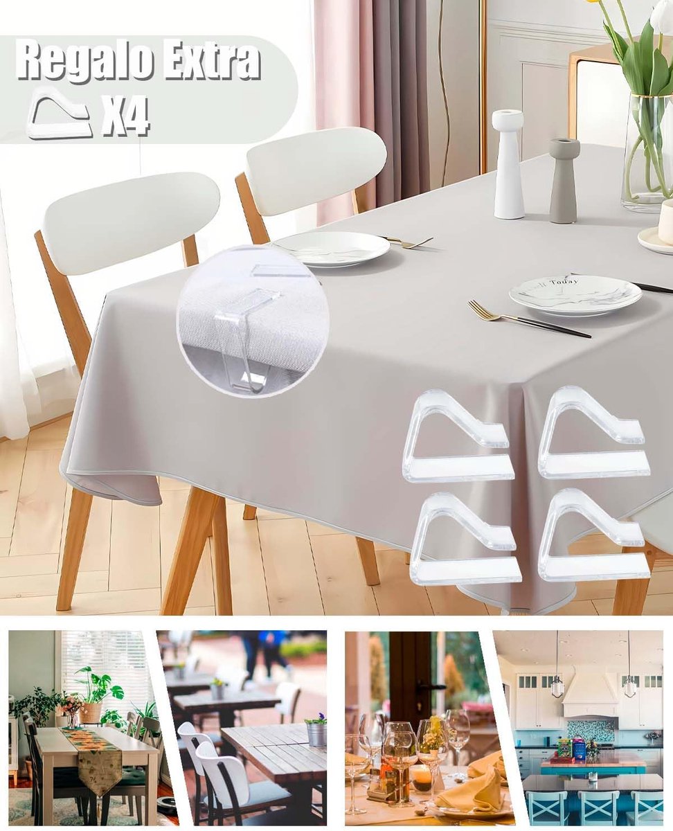 Tafelkleed 140 x 180 cm - Wit - Vuilafstotend - Ideaal voor binnen en buiten - ShopVlot
