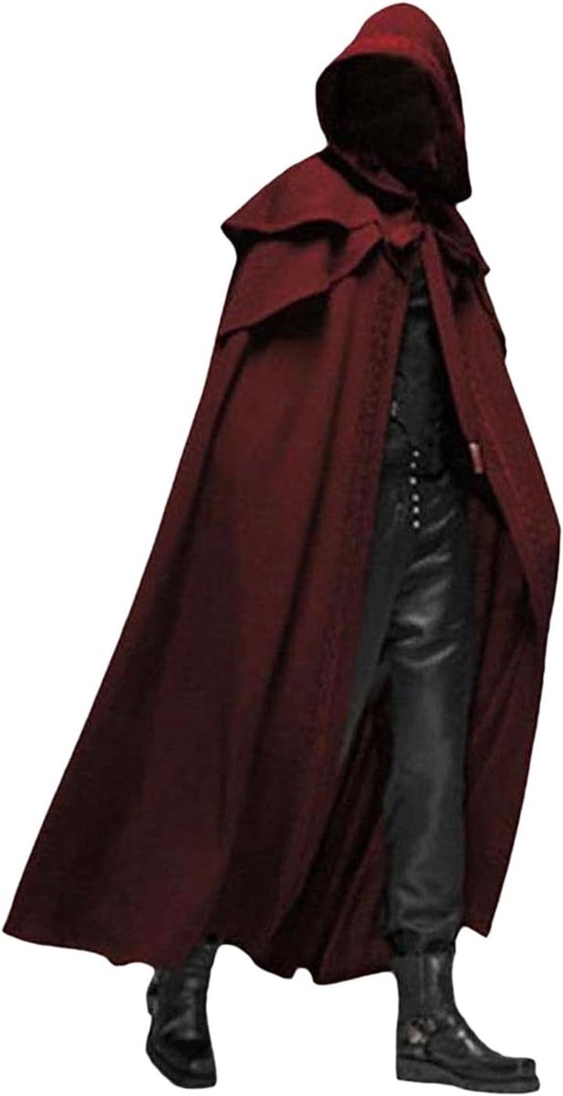 Horror Hoody Cape voor Halloween Rollenspel en Cosplay - Middeleeuwse Goth Cape (XL)