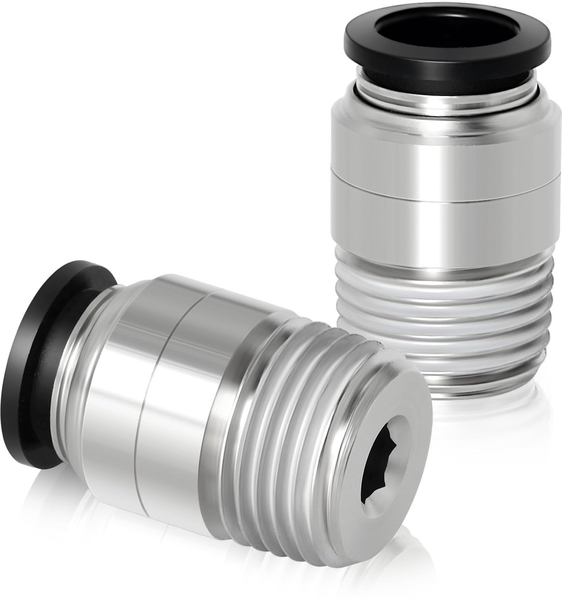 Pneumatische koppelingen 6mm - Rechte ronde buis OD x 1/4 inch BSP - Duurzaam en betrouwbaar - ShopVlot
