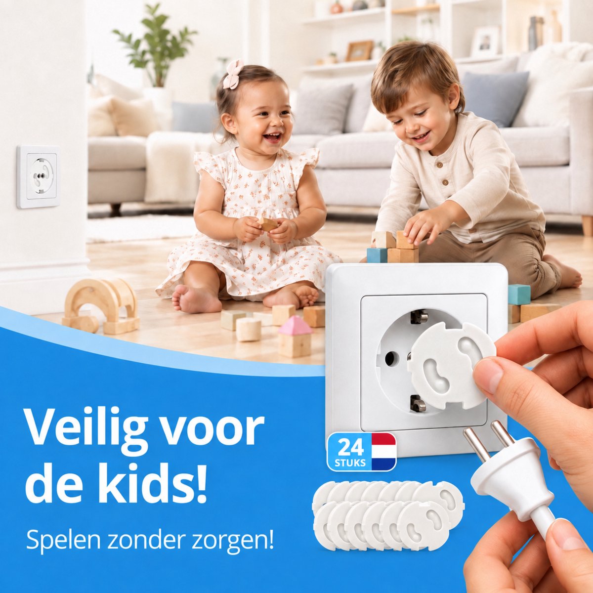 Stopcontactbeveiliging – 24 Stuks – Baby- & Kinderbeveiliging – Nederlandse Stopcontacten – Stopcontactbeschermers – foto 6