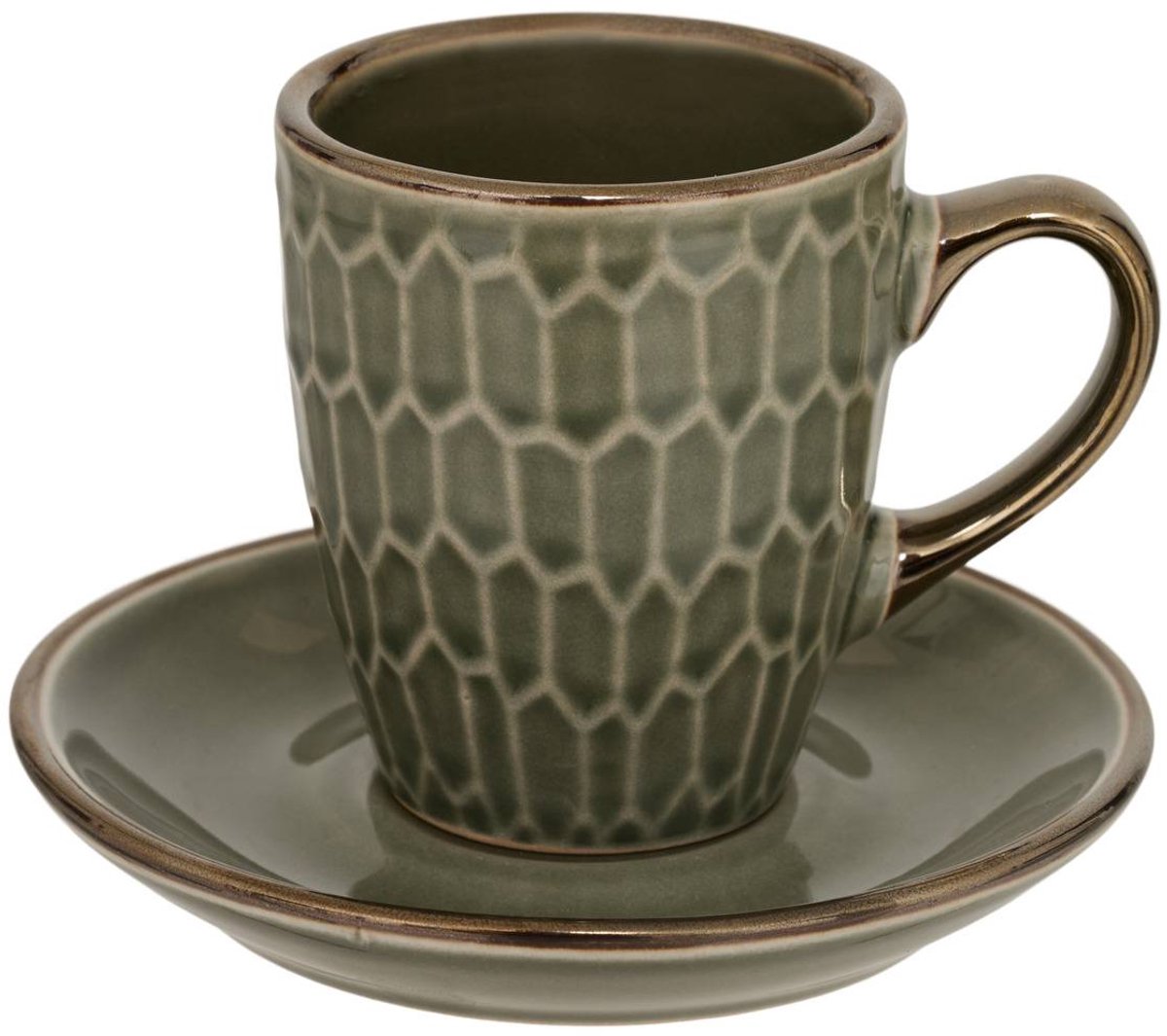 Coffret 2 tasses avec coupelles Ella 90ml vert