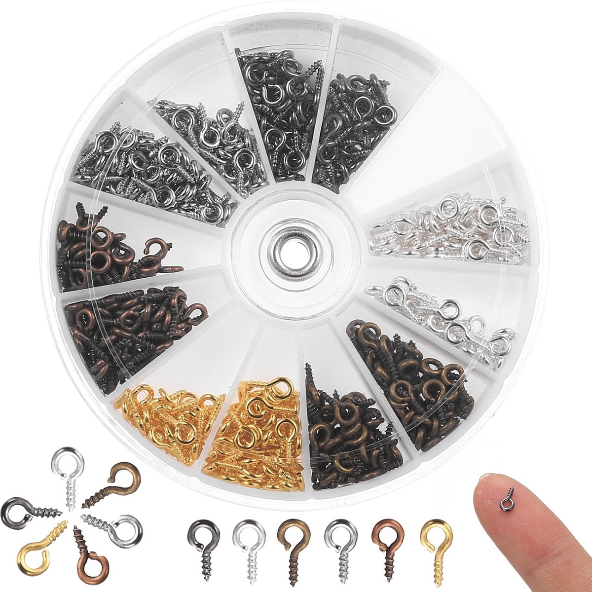 600 stuks kleine schroefoogspelden voor het maken van sieraden, kleine ooghaken en schroefogen, mini-oogschroeven met - ShopVlot