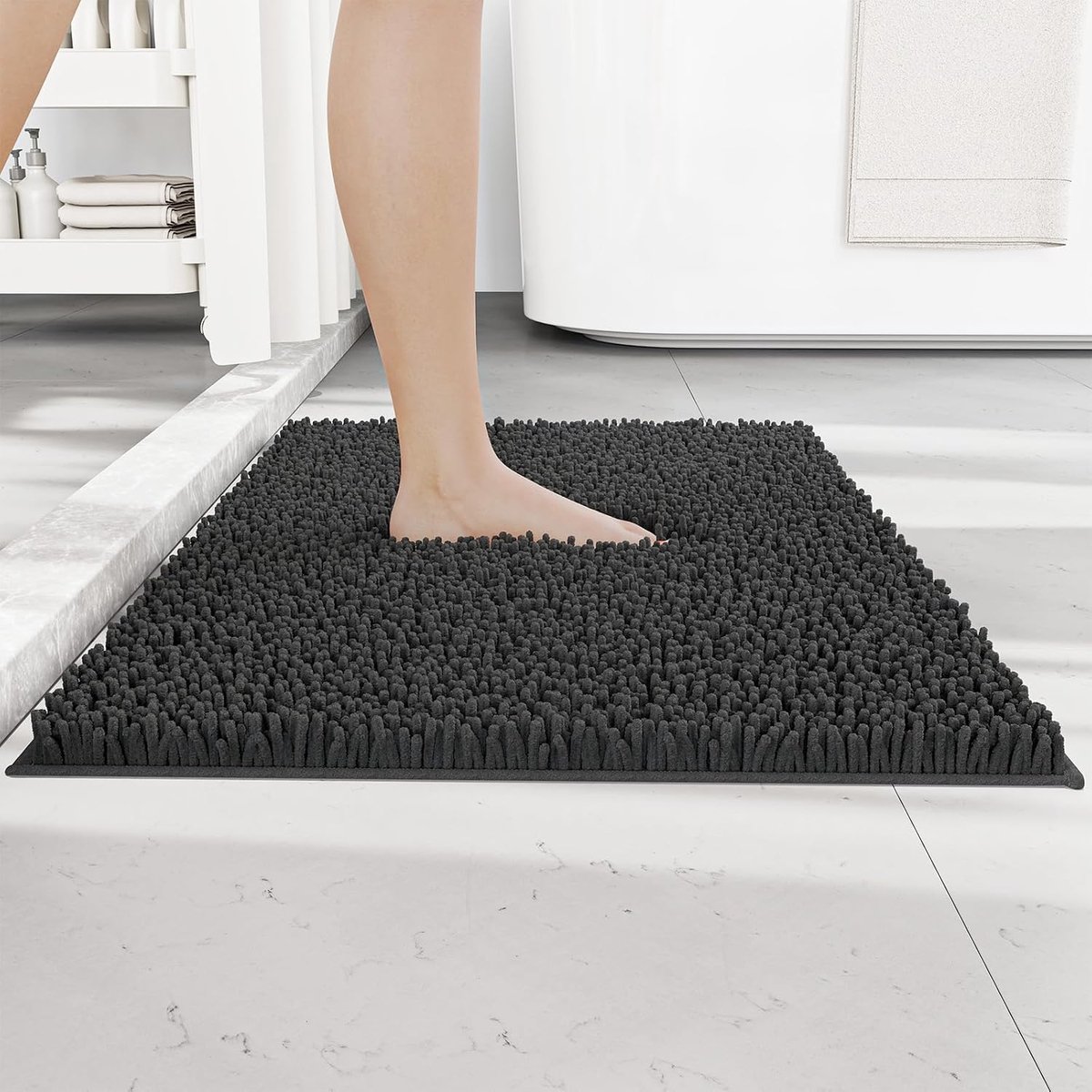 Badmat 40 x 60 cm - Fluffy Microvezel - Antislip en Absorberend - Ideaal voor Douche en Bad - ShopVlot