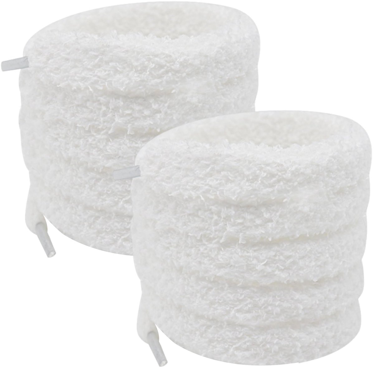 Lufdegim 2 paar veters van pluche veters, pluizige veters, brede katoenen veters, universele vervangende schoenveters - ShopVlot