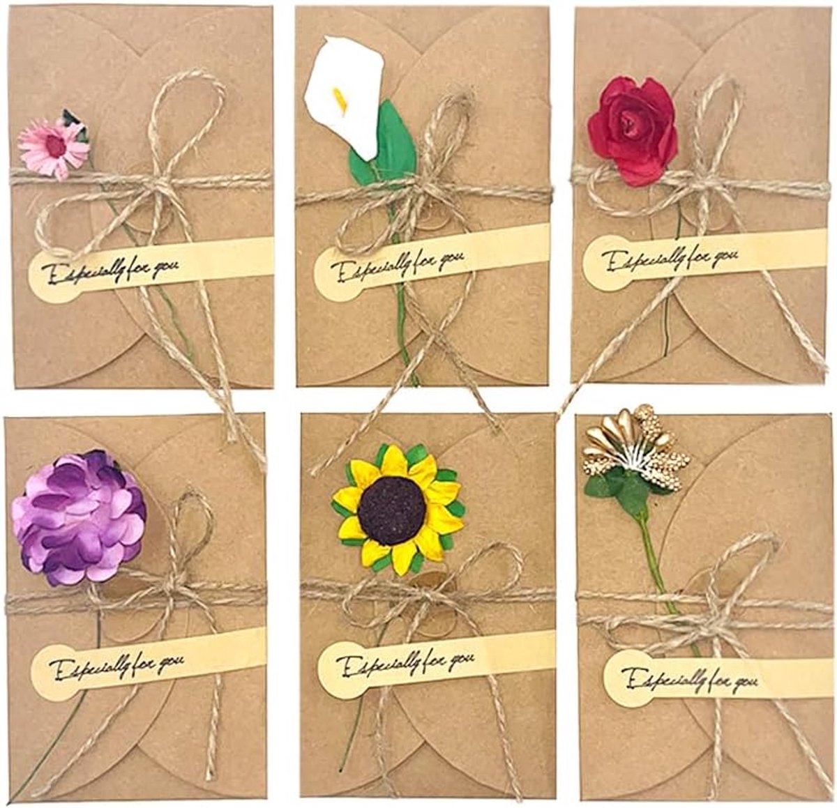 30 Pcs Dried Flowers Greeting Card,DIY Dried Flowers Greeting Cards, Handmade Greeting Cards, for Birthday Wedding - ShopVlot