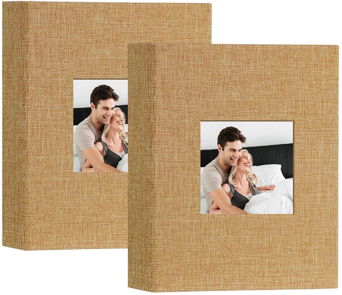 Fotoalbum 6x4 - 50 vakjes linnen albumboek - houdt 100 verticale foto's - perfect voor familieherinneringen - ShopVlot