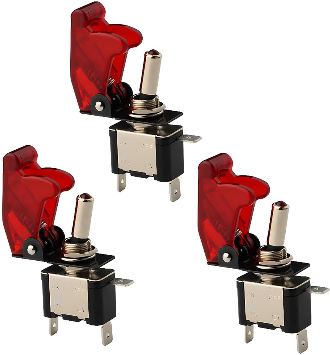Tuimelschakelaar met led-display - Rode 12V/20A - SPST aan/uit schakelaar - Perfect voor auto - ShopVlot