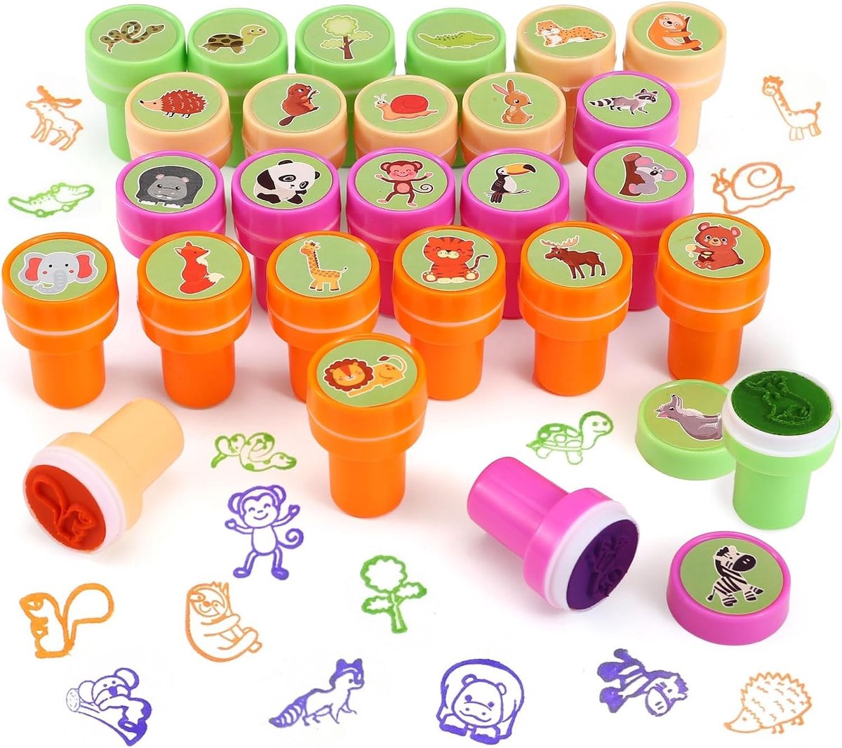 Complete Stempelset voor Kinderen met 26 Dieren Stempels - Perfect voor Verjaardagsfeestjes en Cadeaus