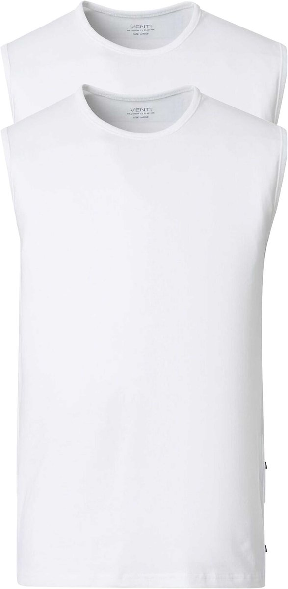 VENTI modern heren singlet (2-pack) - wit