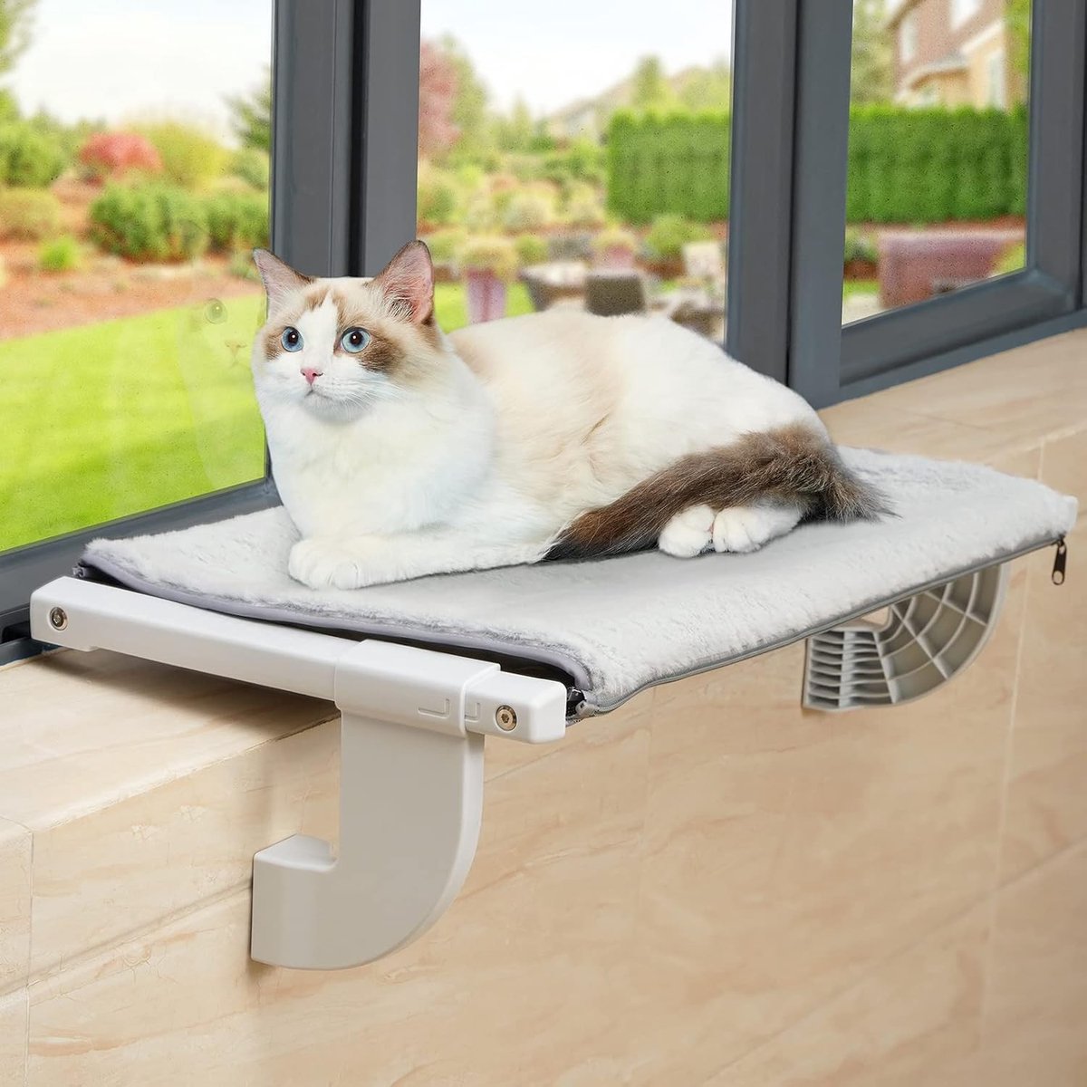 Comfortabele Kattenhangmat voor het Raam - Luxe Kattenbed voor Vensterbank en Balkon tot 18kg - Ideaal voor Zonnebaden en Ontspanning 68 * 34.5cm