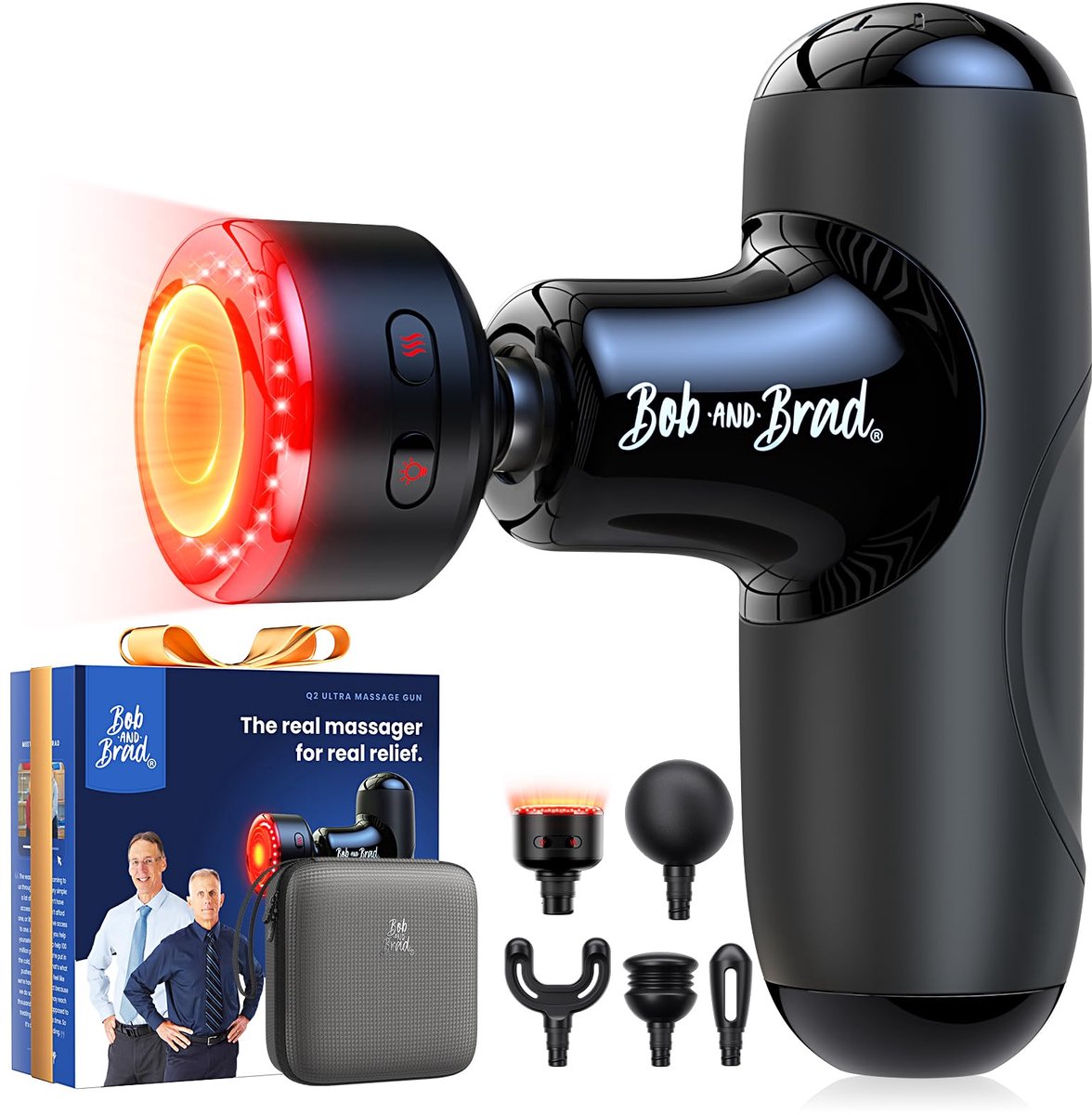 Massage Gun met Infrarood en Warmte – 5 Snelheden – 5 Massagekoppen – 7 mm Amplitude – Compact