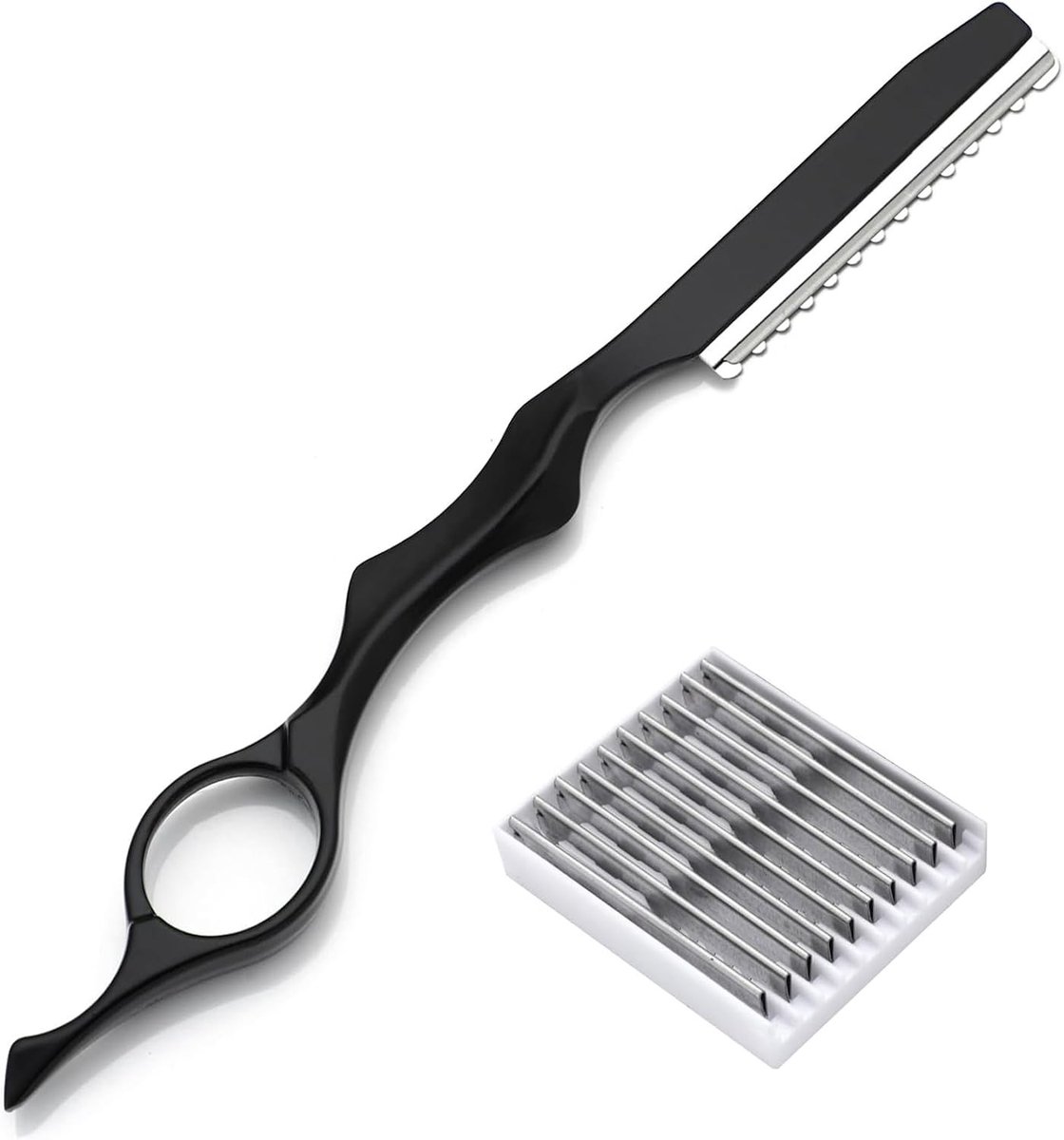 Professionele haarstyling scheermes met 10 vervangbare bladen voor dunner maken en laagjes, ideaal voor kappers en thuisgebruik