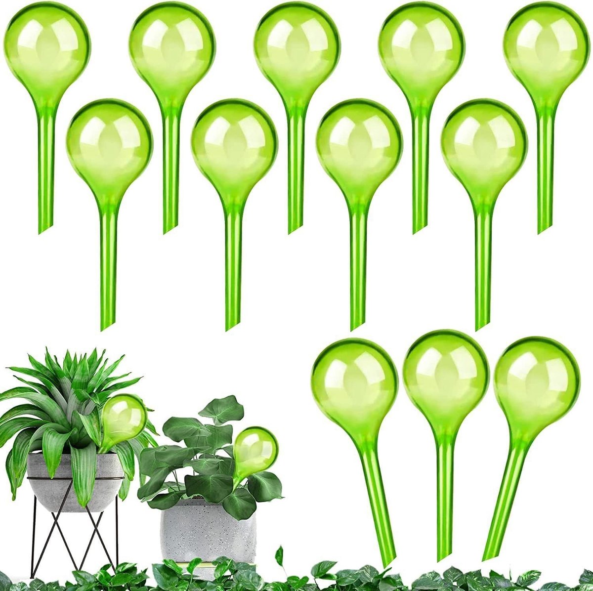 Irrigatieballonnen voor bloempotten - 10 stuks transparante druppelirrigatieset voor binnen en buitenplanten, ideaal voor optimale watergift