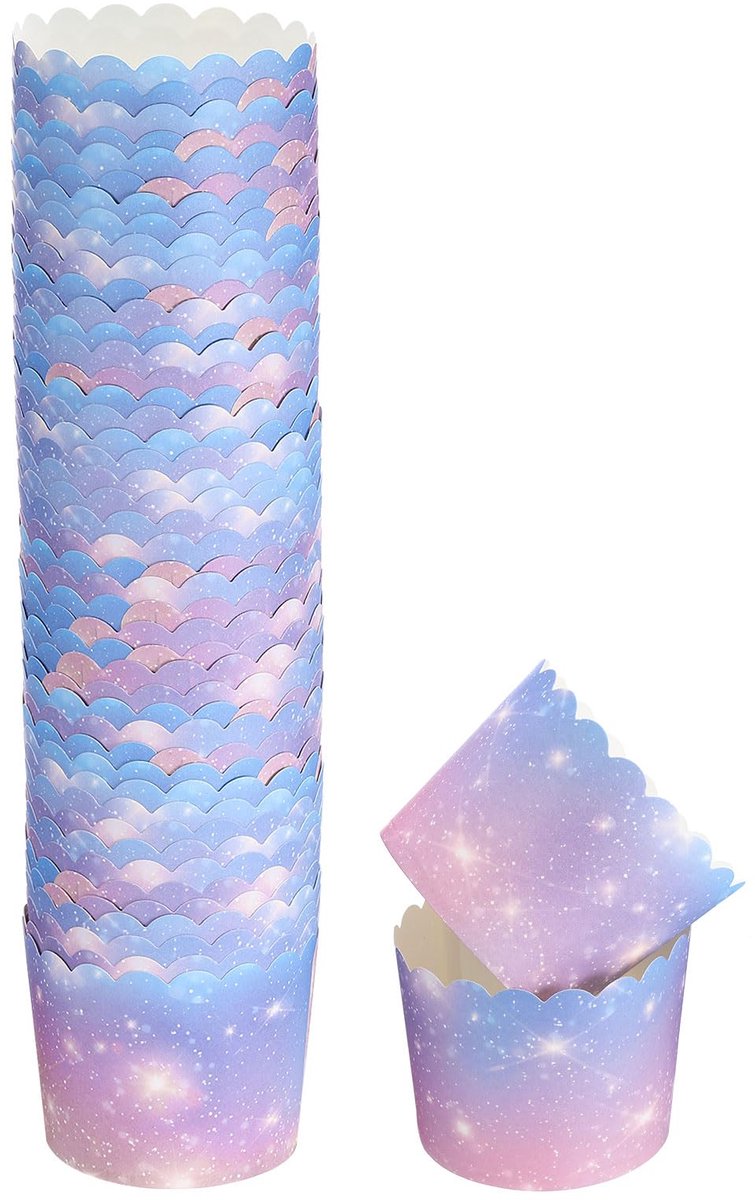 Bakvormen papier 50 stuks - 170 ml - roze kleurverloop - ideaal voor cupcakes - ShopVlot