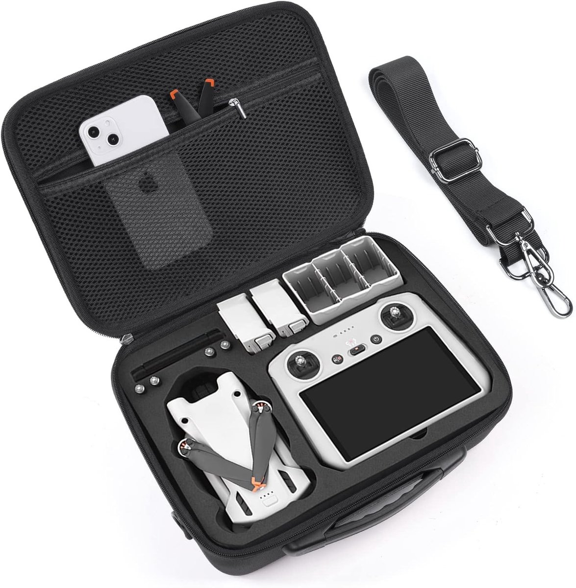 Waterdichte EVA Reisopslag voor Mini 3 Pro Drone, Inclusief Ruimte voor Remote Control en Accessoires, Ideaal voor Bescherming en Transport