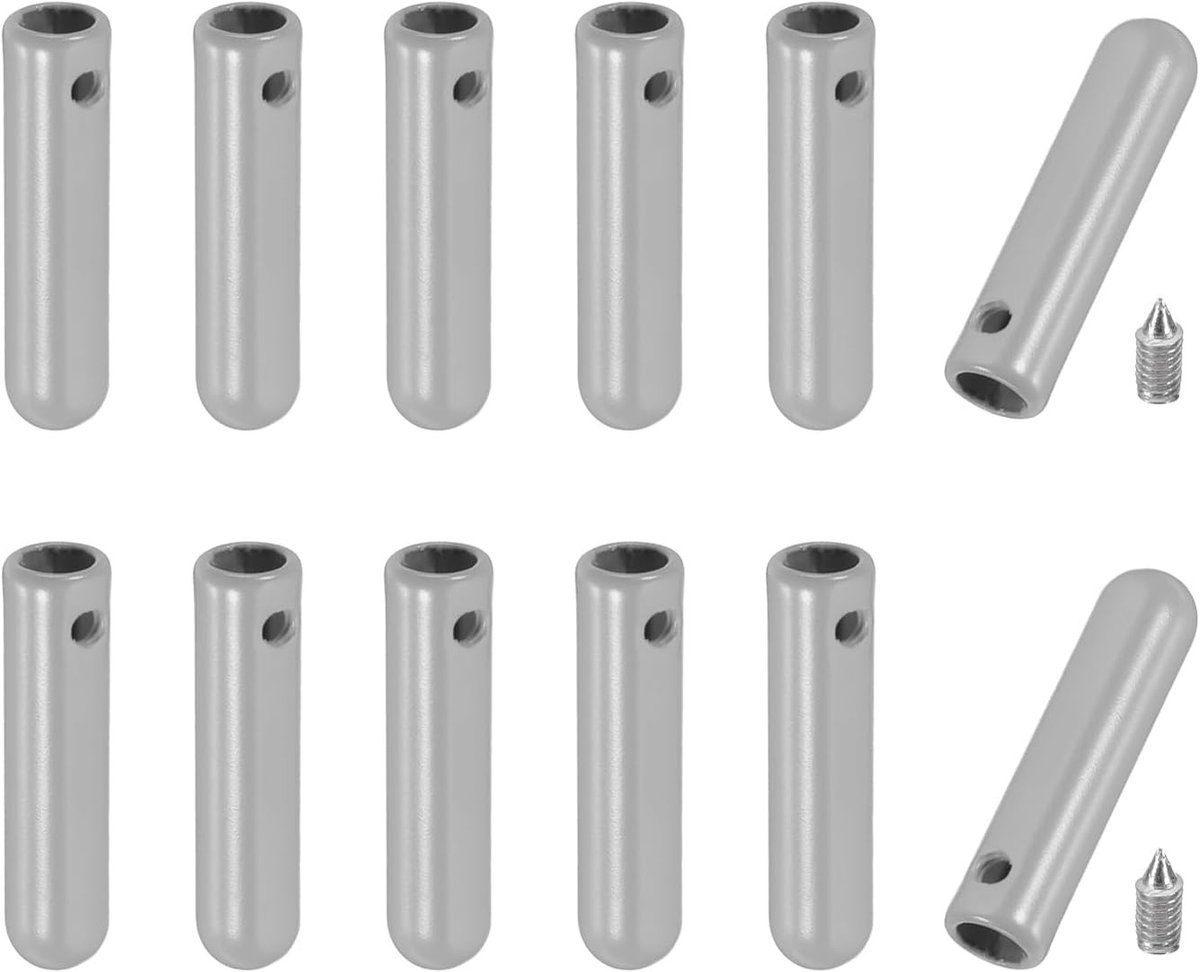 12 Stuks Schoenveters Tips met Schroef, 25mm Aluminium Cilindrische Aglets voor Schoenveters Vervangingen