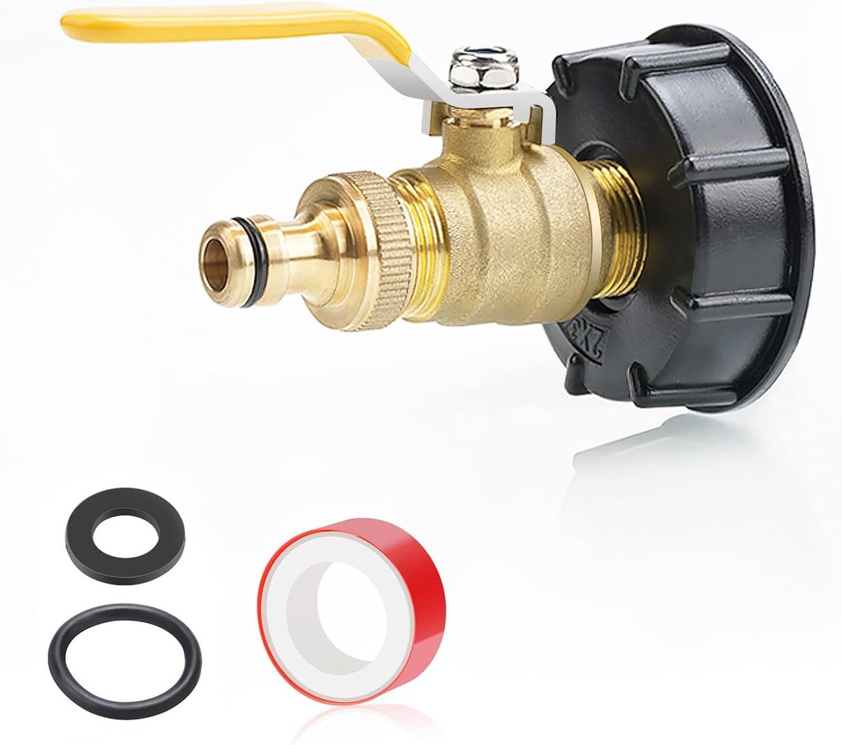 IBC Kogelklep met Plug-in Systeem en Messing Kogel, Accessoires voor IBC Container met Hendel, 3/4 Inch, S60x6