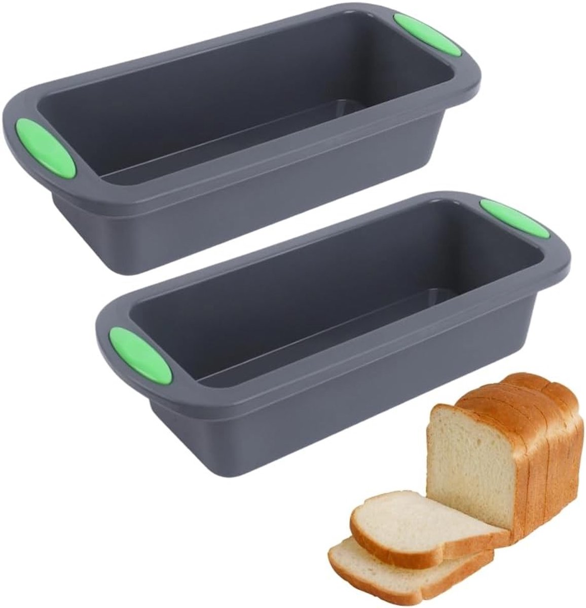 Set van 2 Siliconen Bakvormen voor Brood en Taart, Antikleef Bakvormen 28 x 12,5 x 6 cm, Ideaal voor Bakken en Taartdecoratie