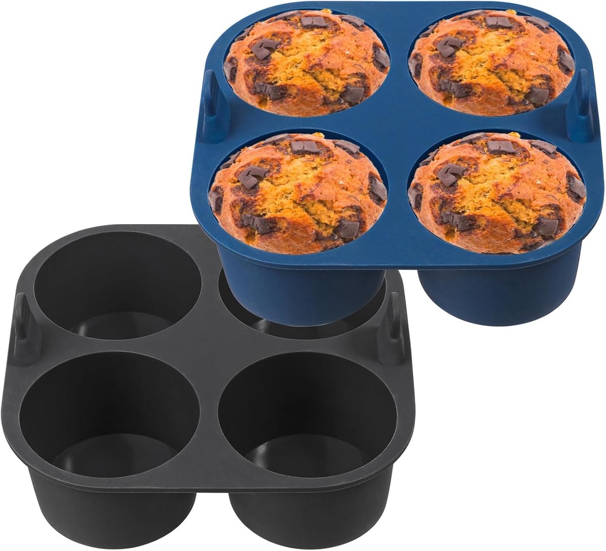 Siliconen Muffinvormpjes voor Airfryer - 2 Stuks - Ideaal voor Cupcakes, Pudding en Gebak - 18.5 x 18 x 5 cm