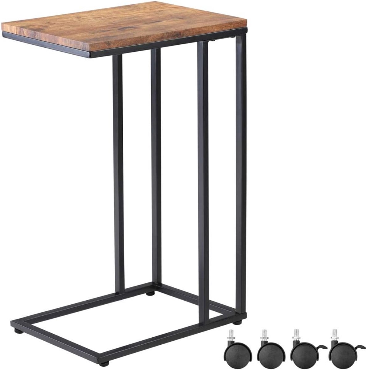 Lìon® Bedtafel - Laptoptafel - Bedtafeltje voor op Bed - Bedtafeltje met Wielen - Bruin - 35cm x 50cm x 70cm