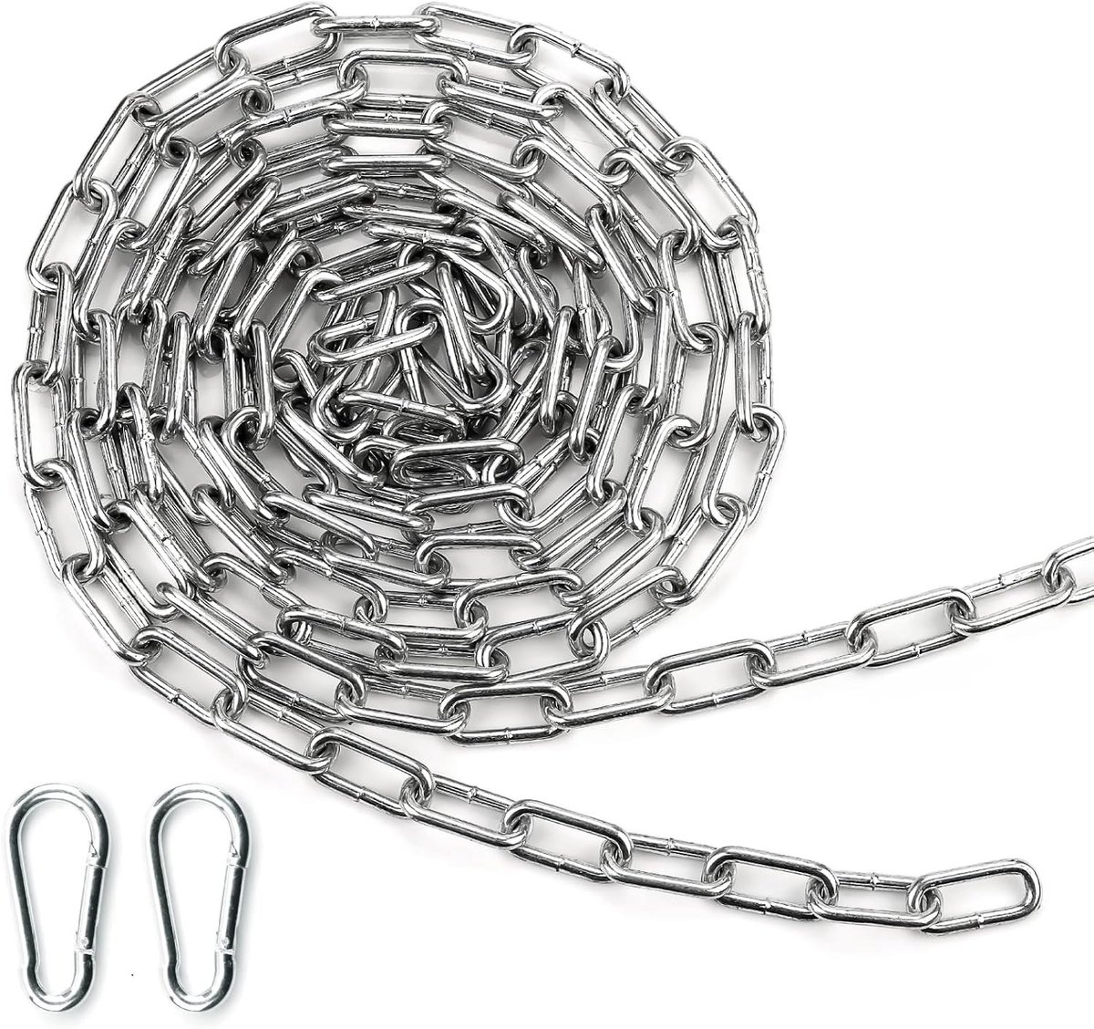 Ketting - Staal - 3 mm - Gegalvaniseerde Robuuste Kettingschakels - Voor Hekpoorten en Garagedeuren