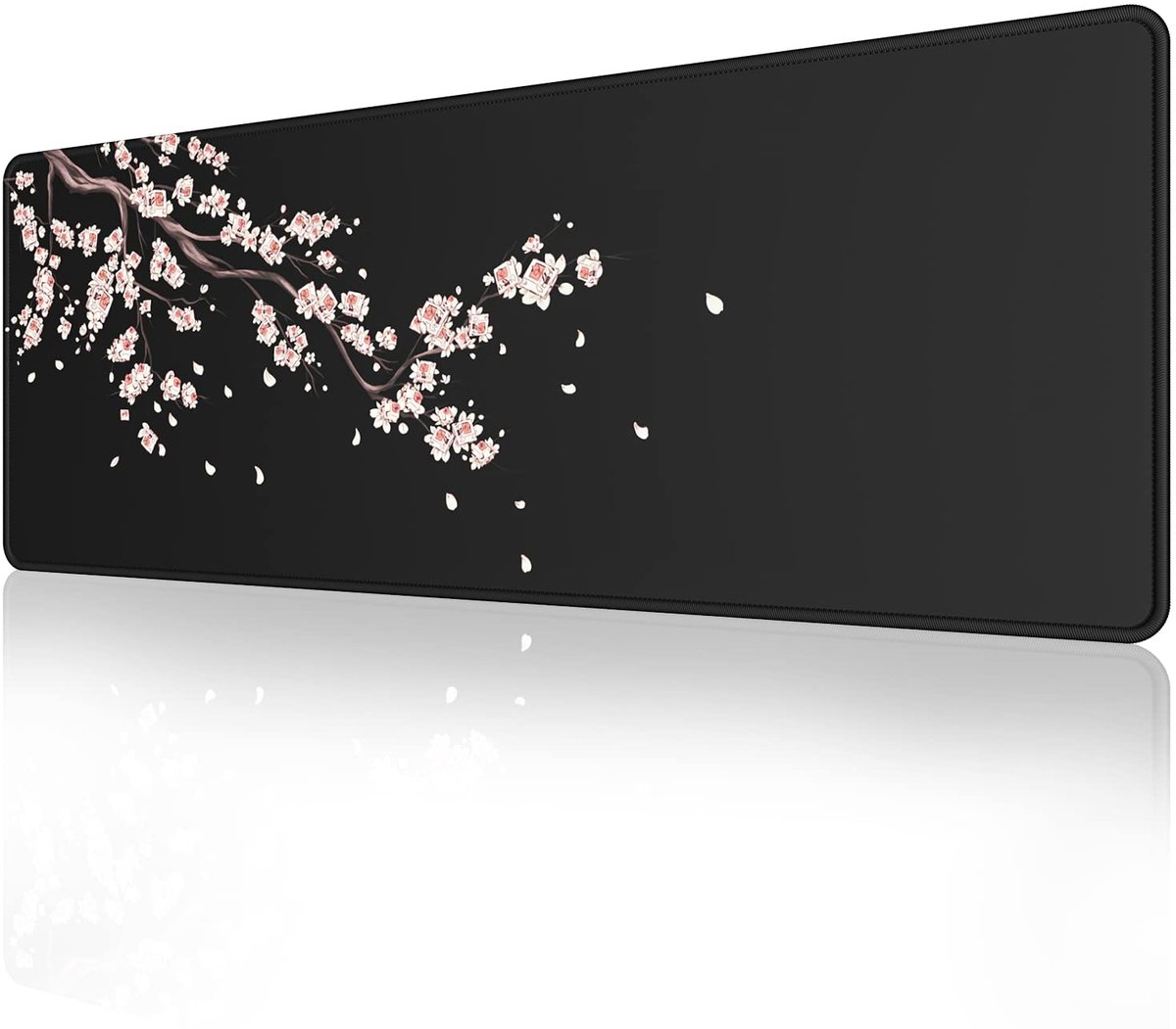 muismat kersenbloesem 800 × 300 mm - verlengd groot - gestikte randen - gaming comfort - ShopVlot