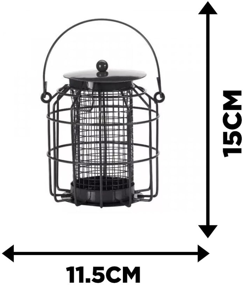 Eekhoornbestendige pinda-feeder - Weerbestendige vogelvoeder - Hangend met eekhoornafschrikkooi - ShopVlot