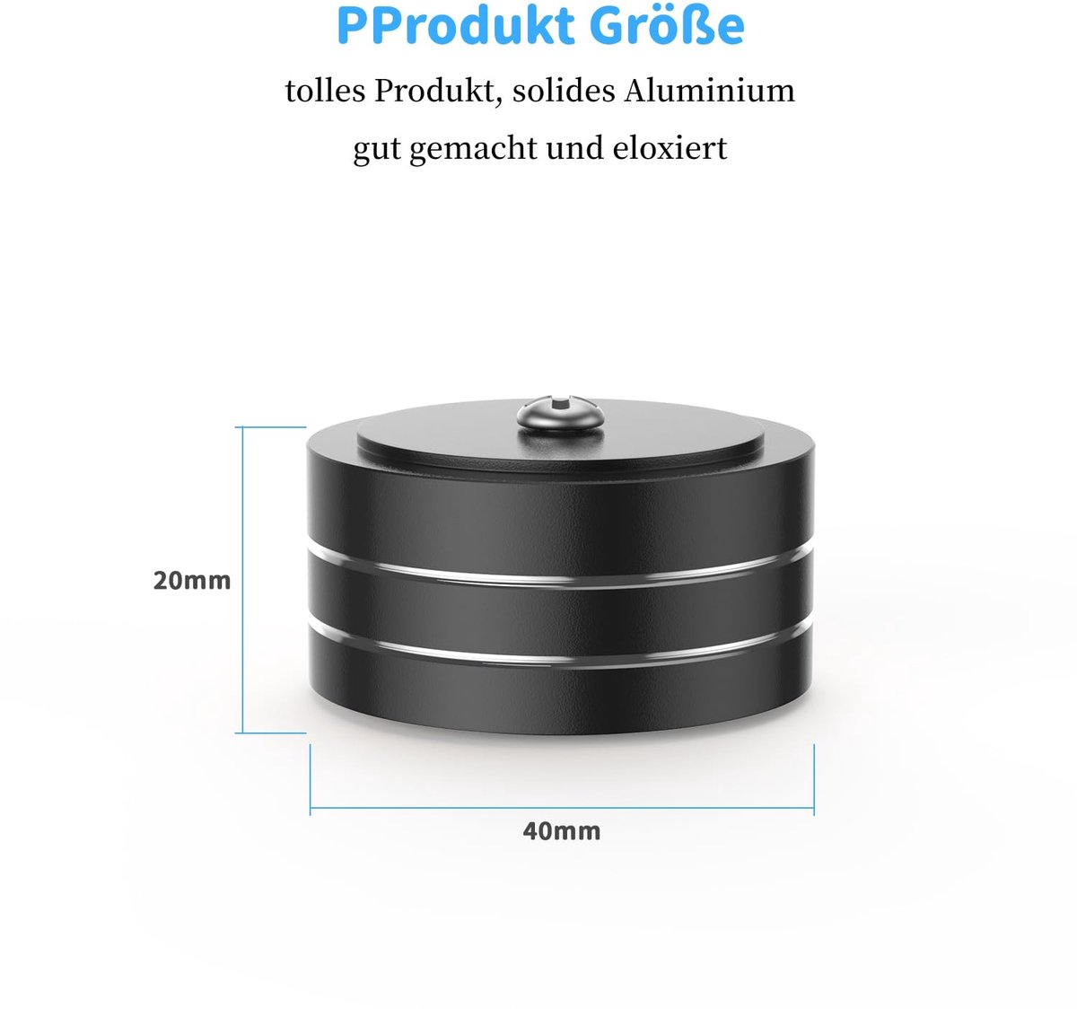 luidsprekervoeten 40 mm x 20 mm - aluminium - schroefbaar - verbeter geluidsweergave - ShopVlot