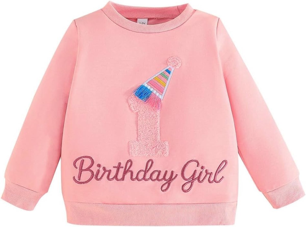 Verjaardagssweater voor Meisjes met Letterbord - Schattige Kleding voor Peuters, Perfect Cadeau voor Verjaardagen en Feestjes
