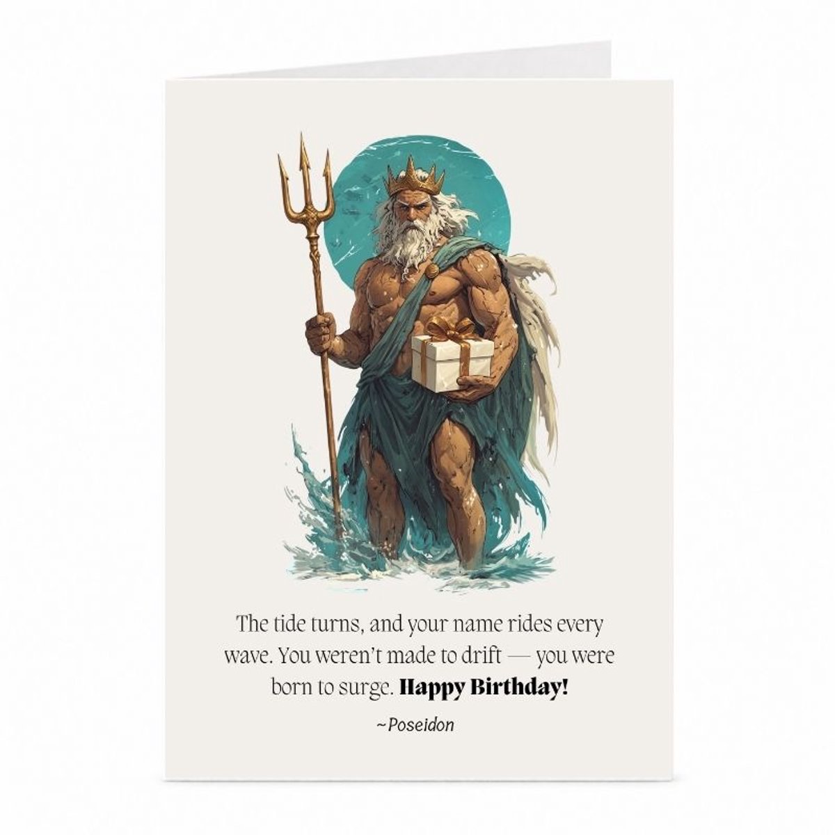 Poseidon - Verjaardagskaart - JustTheCardGuy - A6 met envelop